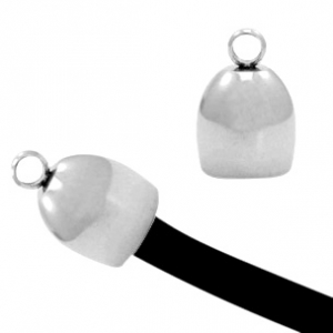 Roestvrij stalen (RVS) Stainless steel onderdelen eindkap &Oslash;8mm Antiek zilver