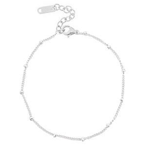Trendy enkelbandjes (RVS) ball Silver