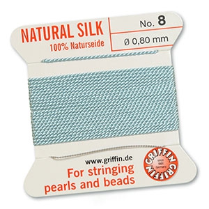 Griffin bead cord natural silk &Oslash;0.8mm Turquoise