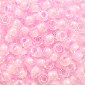 Miyuki rocailles 6/0 Pink lined crystal 6-207