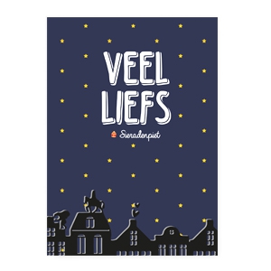 Sieraden kaartjes Sinterklaas "veel liefs sieradenpiet" Blauw