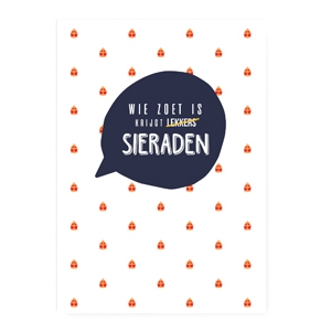 Sieraden kaartjes Sinterklaas "wie zoet is" Wit