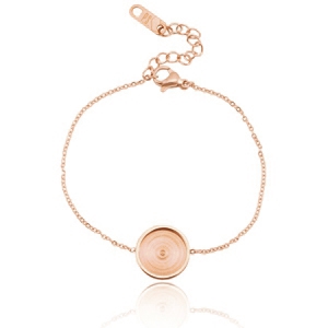 Polaris Steel armbandjes voor 12mm cabochon Ros&eacute; goud