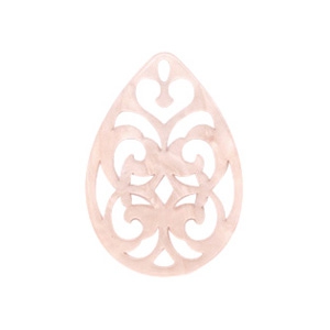 Resin hangers druppel barok 38x27mm Delicacy rose