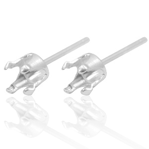925 Zilver onderdelen oorstekers met setting voor Swarovski PP32 (4mm) Zilver