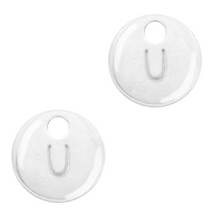 Basic Quality metalen bedels initial U Antiek zilver (nikkelvrij)