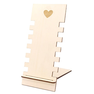 Sieraad display Bamboe "Heart" Natural (natuurlijke kleur van het Bamboe )