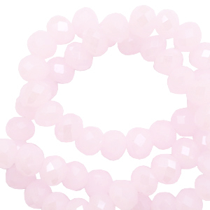Top Facet kralen 4x3 mm disc Light orchid pink-pearl shine coating