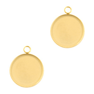Roestvrij stalen (RVS) stainless steel onderdelen setting bedel voor cabochon 12mm Goud