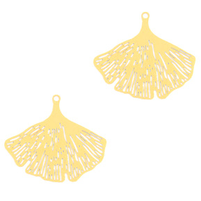 Hangers bohemian Ginkgo blaadje Goud (nikkelvrij)
