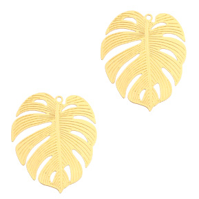 Hangers bohemian tropical leaf Goud (nikkelvrij)