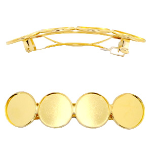 Settings haarspeld metaal voor 4 cabochons 20mm Goud