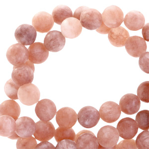 Natuursteen kralen chalcedoon en agaat 4mm mat Faded rose pink