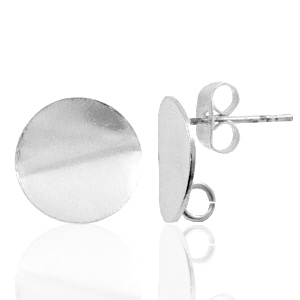 Onderdelen TQ metaal oorbellen oorsteker 12mm met oogje Antiek zilver