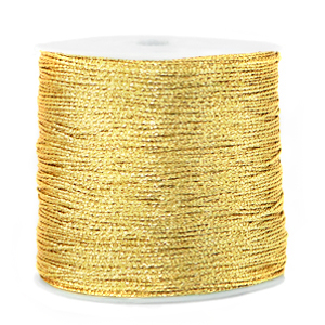 Macram&eacute; draad metallic 0.5mm Cornsilk gold
