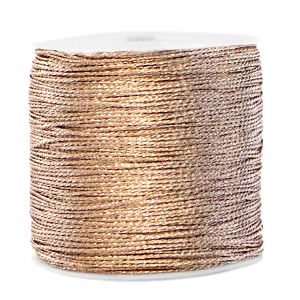 Macram&eacute; draad metallic 0.5mm Ivory cream taupe