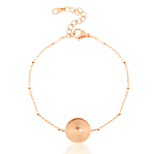 Polaris Steel (RVS) armband met setting voor 12mm cabochon ball Ros&eacute; goud