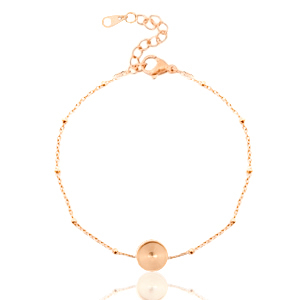 Polaris Steel (RVS) armband met setting voor 7mm cabochon / Swarovski SS34 ball Ros&eacute; goud