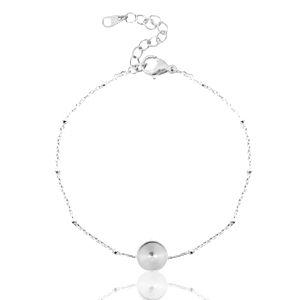 Polaris Steel (RVS) armband met setting voor 7mm cabochon / Swarovski SS34 ball Zilver