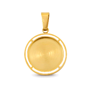 Polaris Steel (RVS) bedel met setting voor 12mm cabochon Goud