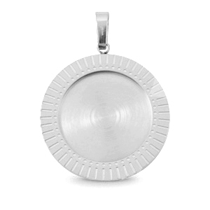 Polaris Steel (RVS) bedel met setting voor 20mm cabochon Zilver