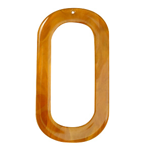 Resin hangers langwerpig ovaal 56x30mm Golden brown