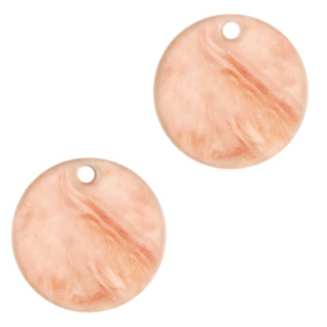 Resin hangers rond 12mm Peach pink