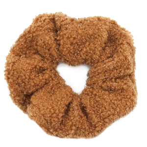 Scrunchies haarelastiek teddy Brown