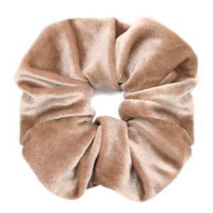 Scrunchies haarelastiek velvet Light brown