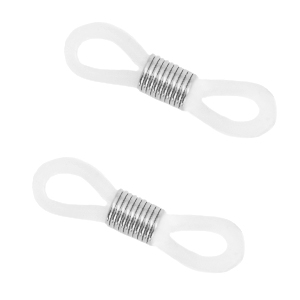 Roestvrij stalen (RVS) Stainless steel onderdelen bril koord eindje Transparant-zilver