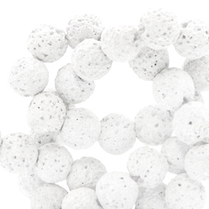 Natuursteen kralen 8mm mat Lava White