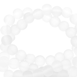 6 mm glaskralen mat White