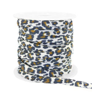 Stitched elastisch lint leopard White-brown