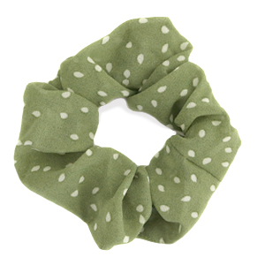 Scrunchies haarelastiek dots Green