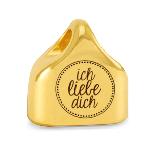 Eindkapjes metaal DQ "ICH LIEBE DICH " Mix & Match Goud (nikkelvrij)