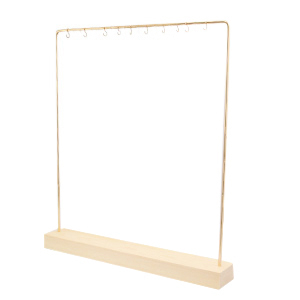 Sieraad display voor kettingen met houten voet Natural-gold