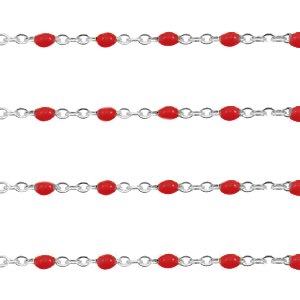 Roestvrij stalen (RVS) Stainless steel onderdelen jasseron 1mm Samba red-zilver