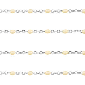 Roestvrij stalen (RVS) Stainless steel onderdelen jasseron 1mm Almond oil beige-zilver