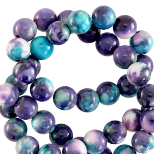 6 mm natuursteen kralen rond Purple-blue