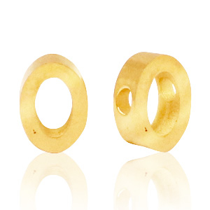 Roestvrij stalen (RVS) Stainless steel kralen letter O Goud