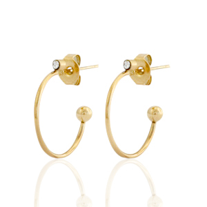 Roestvrij stalen (RVS) Stainless steel oorbellen / oorstekers creolen Goud