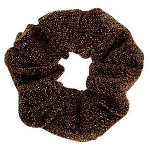 Scrunchies haarelastiek glitter Golden brown