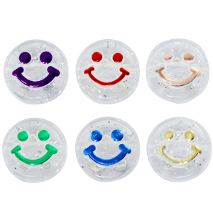 Letterkralen van acryl smiley Transparent-multicolour