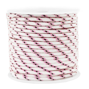Maritiem koord 2mm White-pink