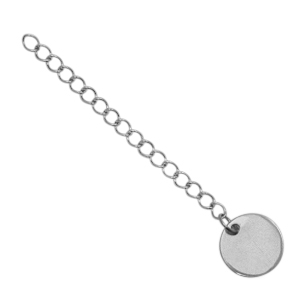 Roestvrij stalen (RVS) stainless steel onderdelen verlengketting coin 12mm Zilver