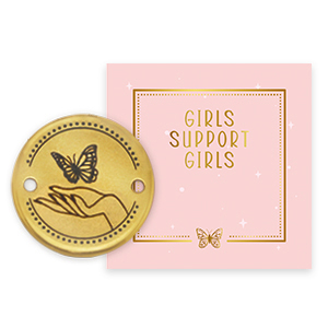 Girls Support Girls bedels DQ metaal tussenstuk Goud (nikkelvrij) 50% donatie aan Free a Girl