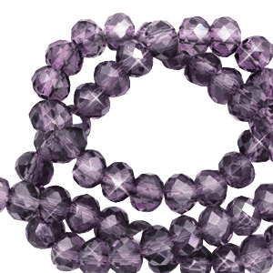 Top Facet kralen 4x3 mm disc Amethyst purple-pearl shine coating