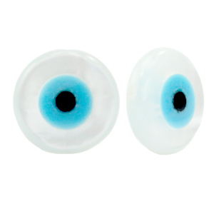 Schelp kralen disc boze oog White