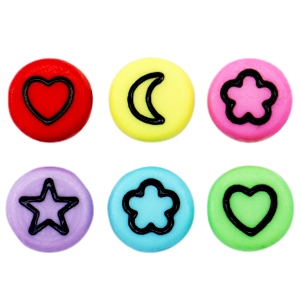 Letterkralen van acryl icon mix Multicolour-black