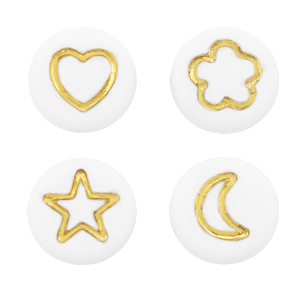 Letterkralen van acryl icon mix White-gold